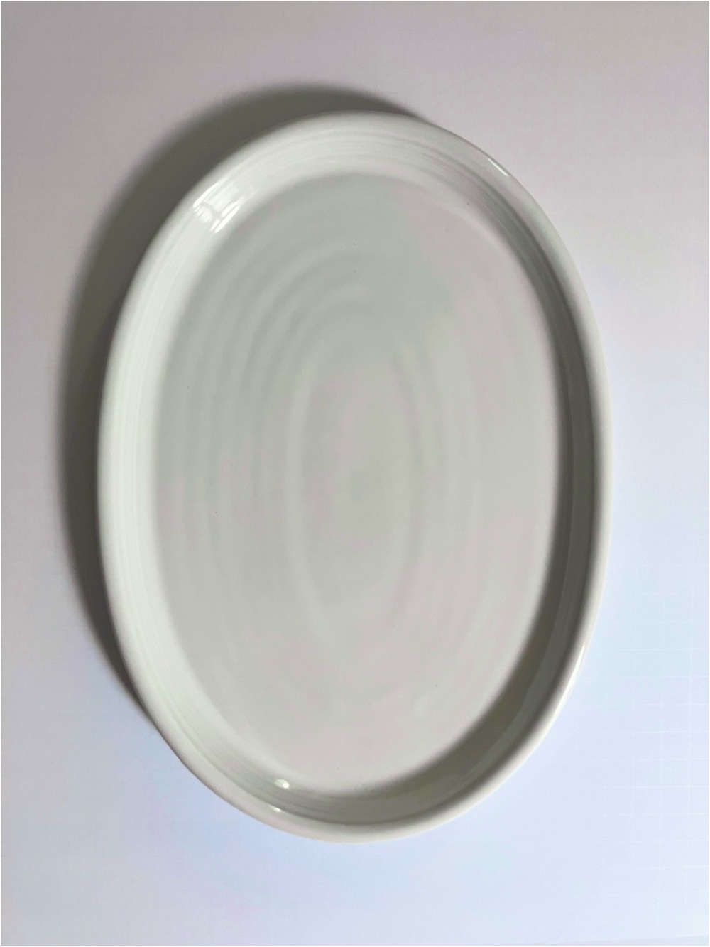 Crate & Barrel Off-White Modern Oval Stoneware Platter